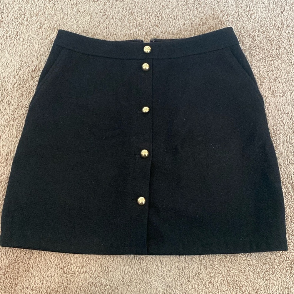 LOFT black skirt with gold buttons!